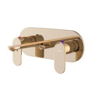 Picture of 3 Hole Basin Mixer Wall Mounted - Auric Gold