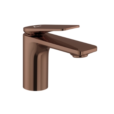 Picture of Single lever basin mixer with click clack waste - Blush Gold Bright PVD