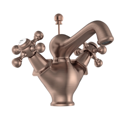 Picture of Monoblock Basin Mixer with popup waste -Antique Copper