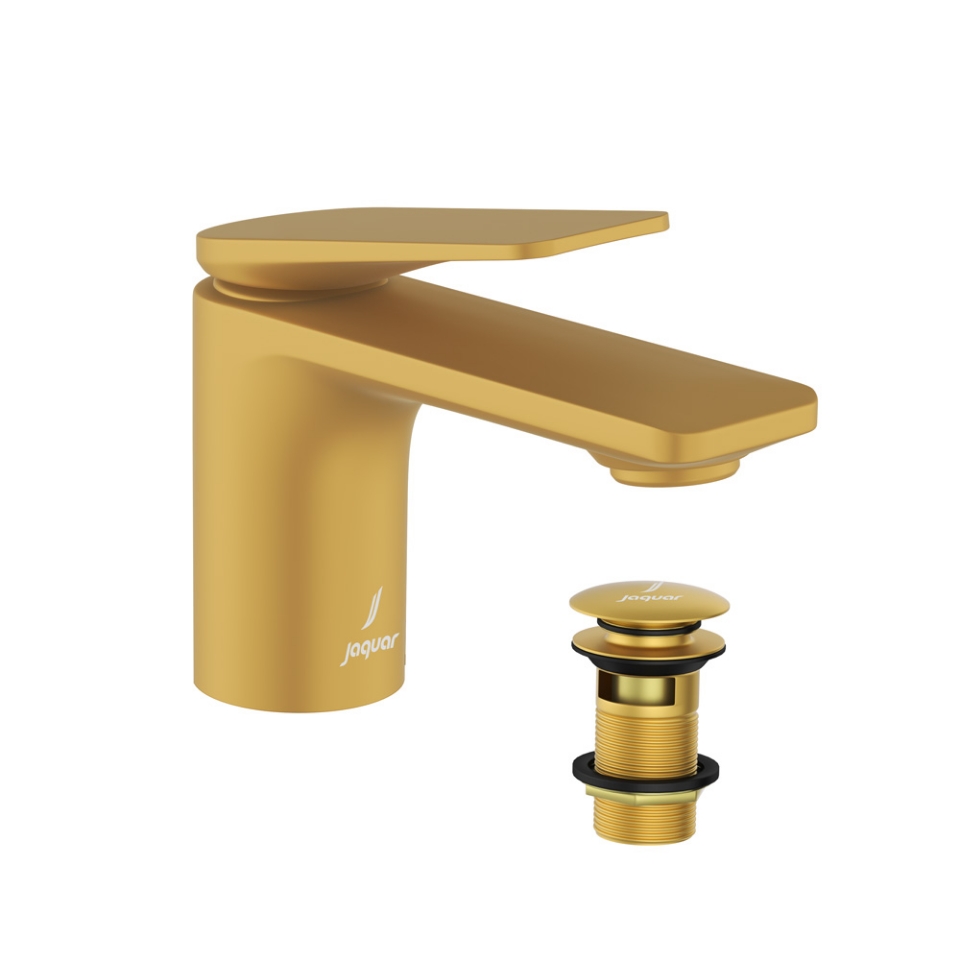 Picture of Single lever basin mixer with click clack waste - Gold Matt PVD